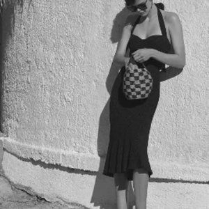 NWT Anthropologie Hutch Bare Halter Corset Dress Black XS